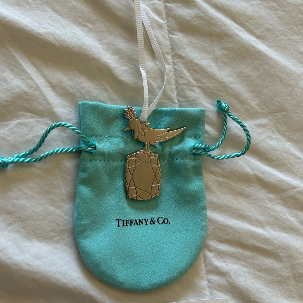 Limited Tiffany & Co. Bird on a Rock Christmas Ornament Charm NEW